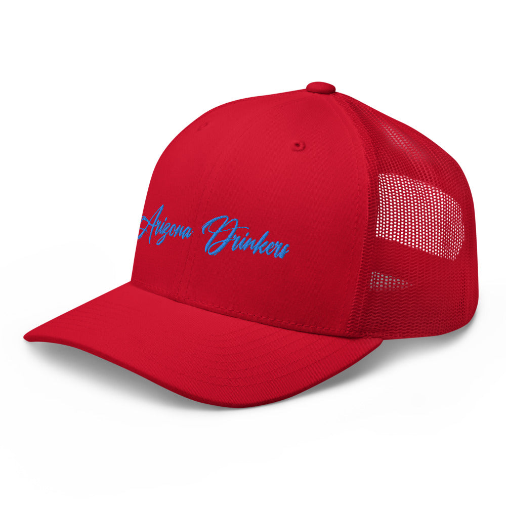 Trucker Cap with Arizona Drinkers in Blue Color on Front