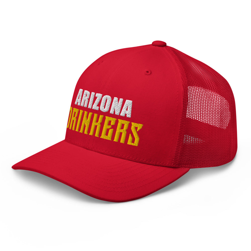 Trucker Cap with Arizona Drinkers in Yellow Color on Front