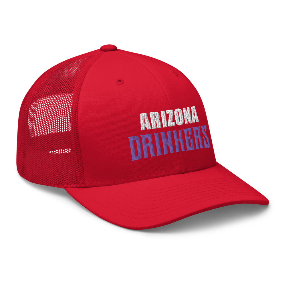 Trucker Cap with Arizona Drinkers in Violet Color on Front