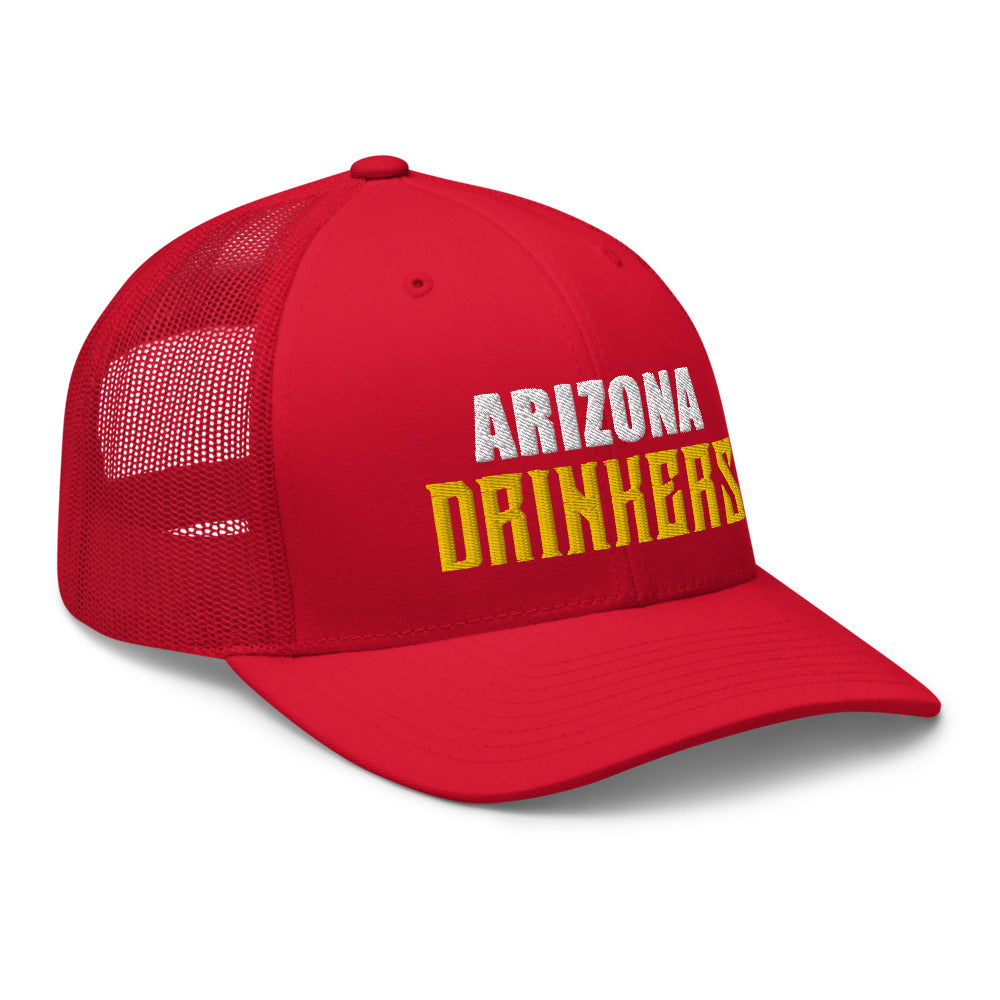 Trucker Cap with Arizona Drinkers in Yellow Color on Front