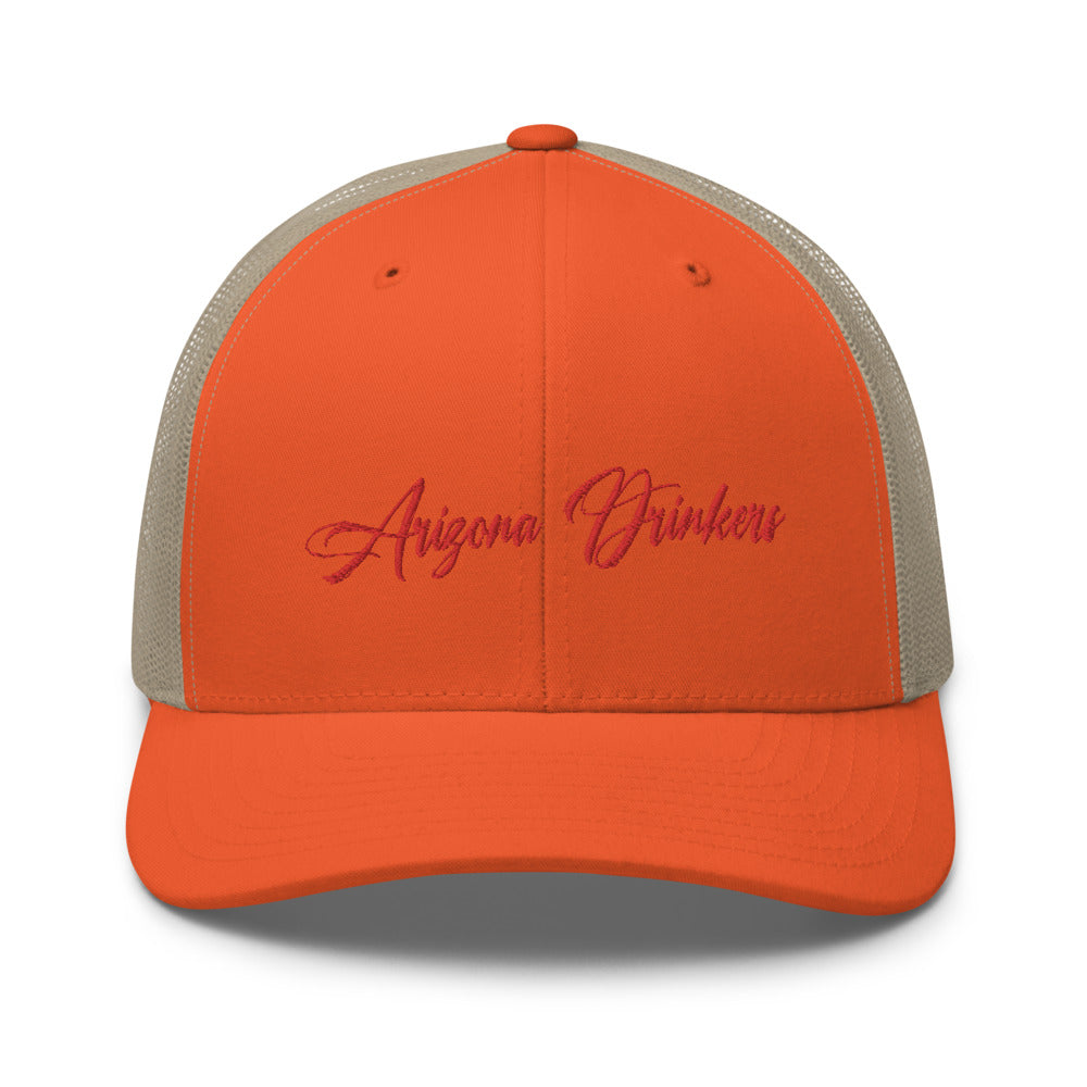 Trucker Cap with Arizona Drinkers in Red Color on Front