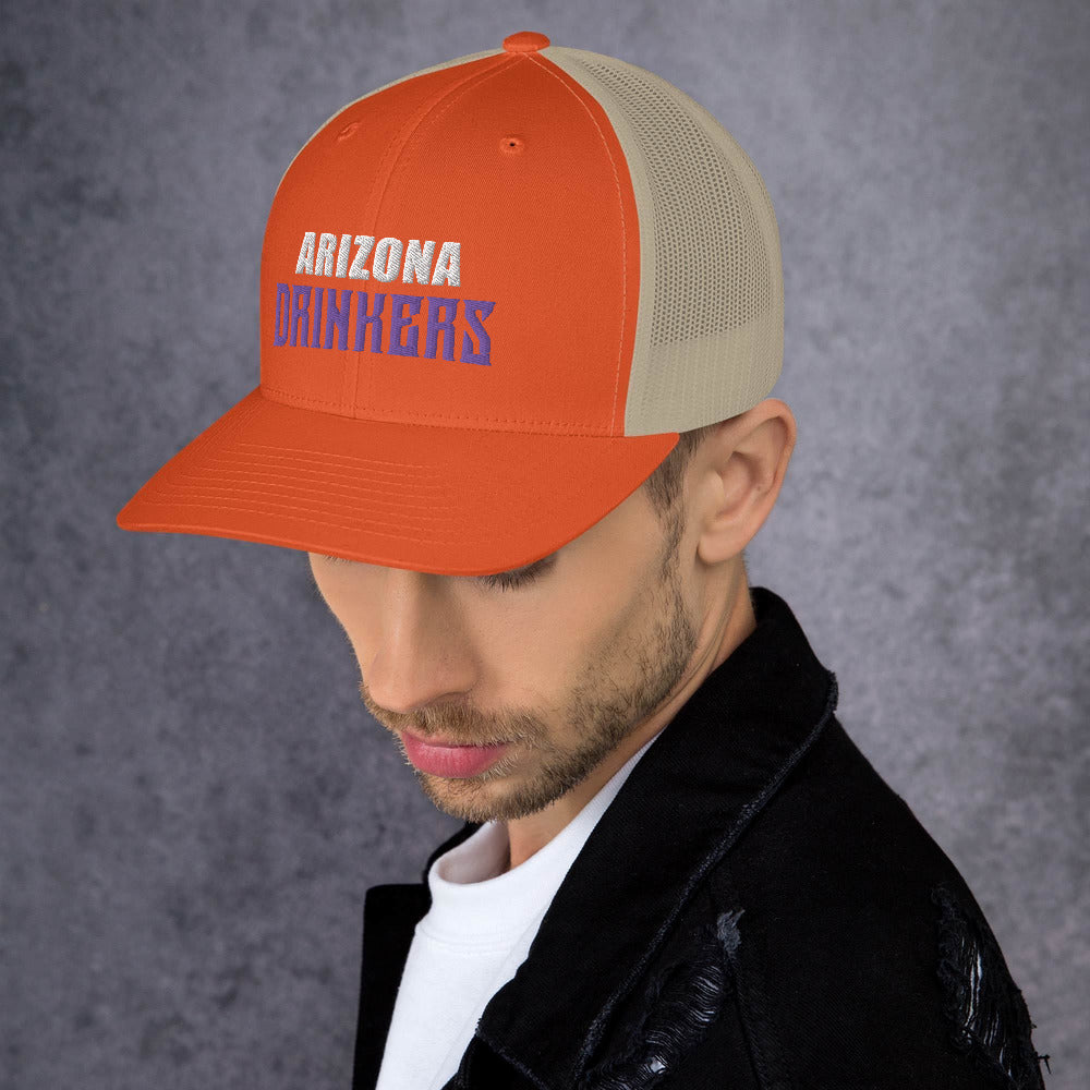 Trucker Cap with Arizona Drinkers in Violet Color on Front