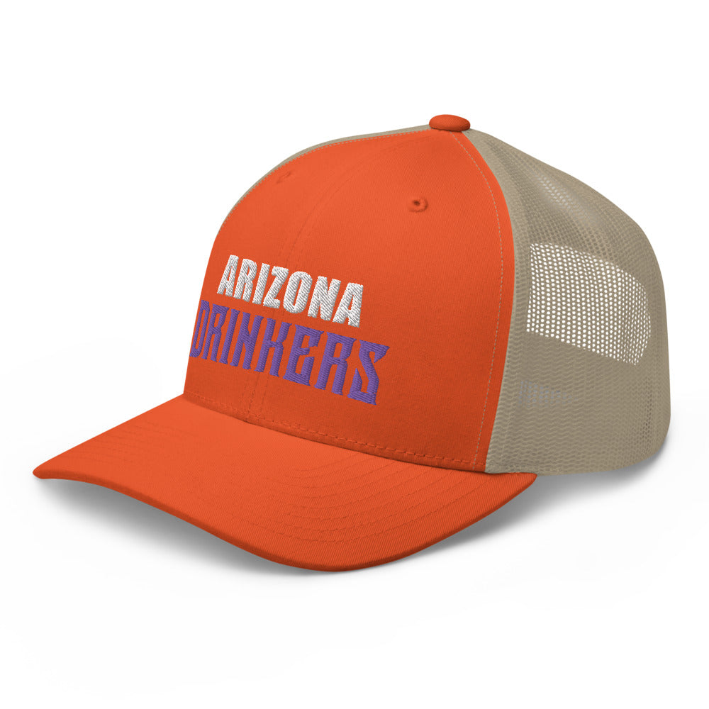 Trucker Cap with Arizona Drinkers in Violet Color on Front