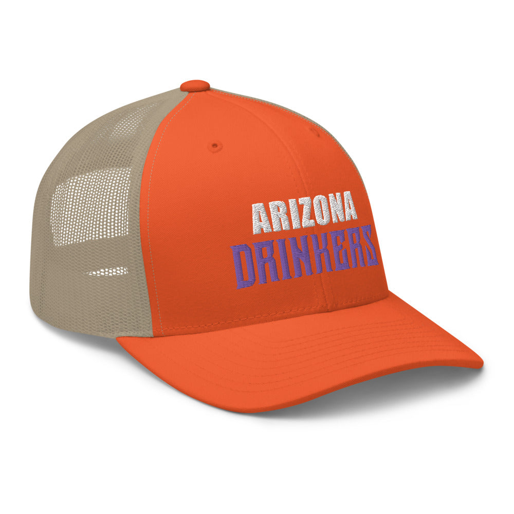 Trucker Cap with Arizona Drinkers in Violet Color on Front