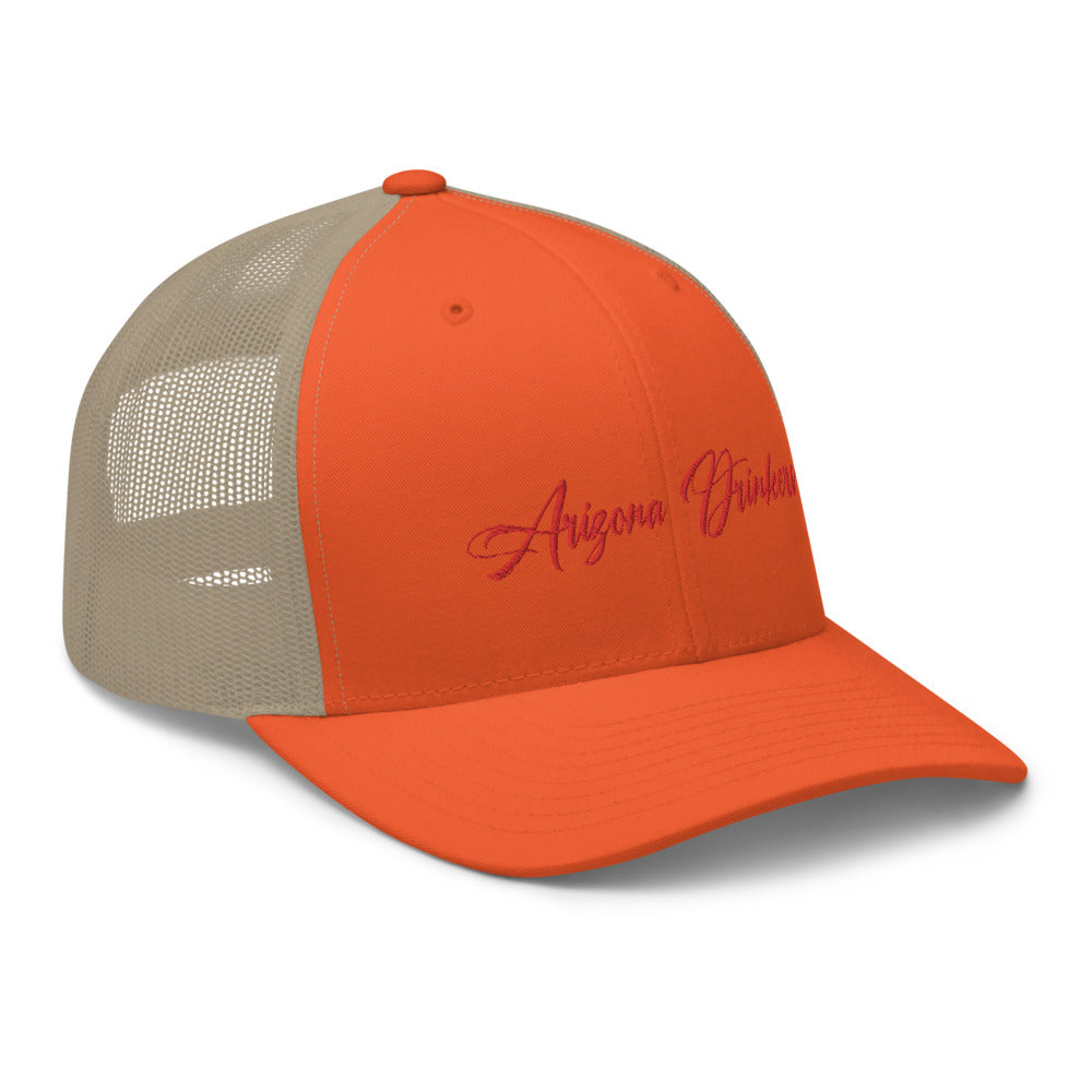 Trucker Cap with Arizona Drinkers in Red Color on Front