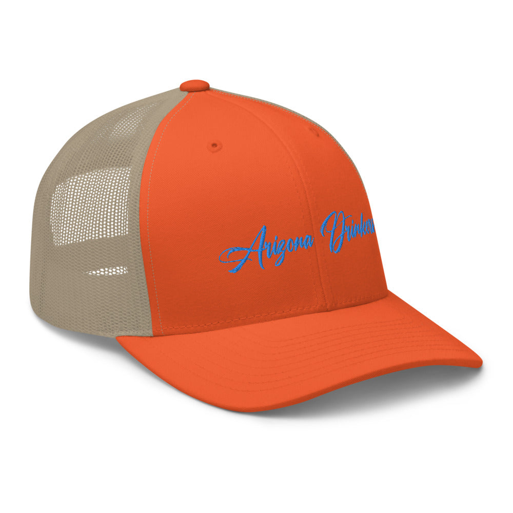 Trucker Cap with Arizona Drinkers in Blue Color on Front