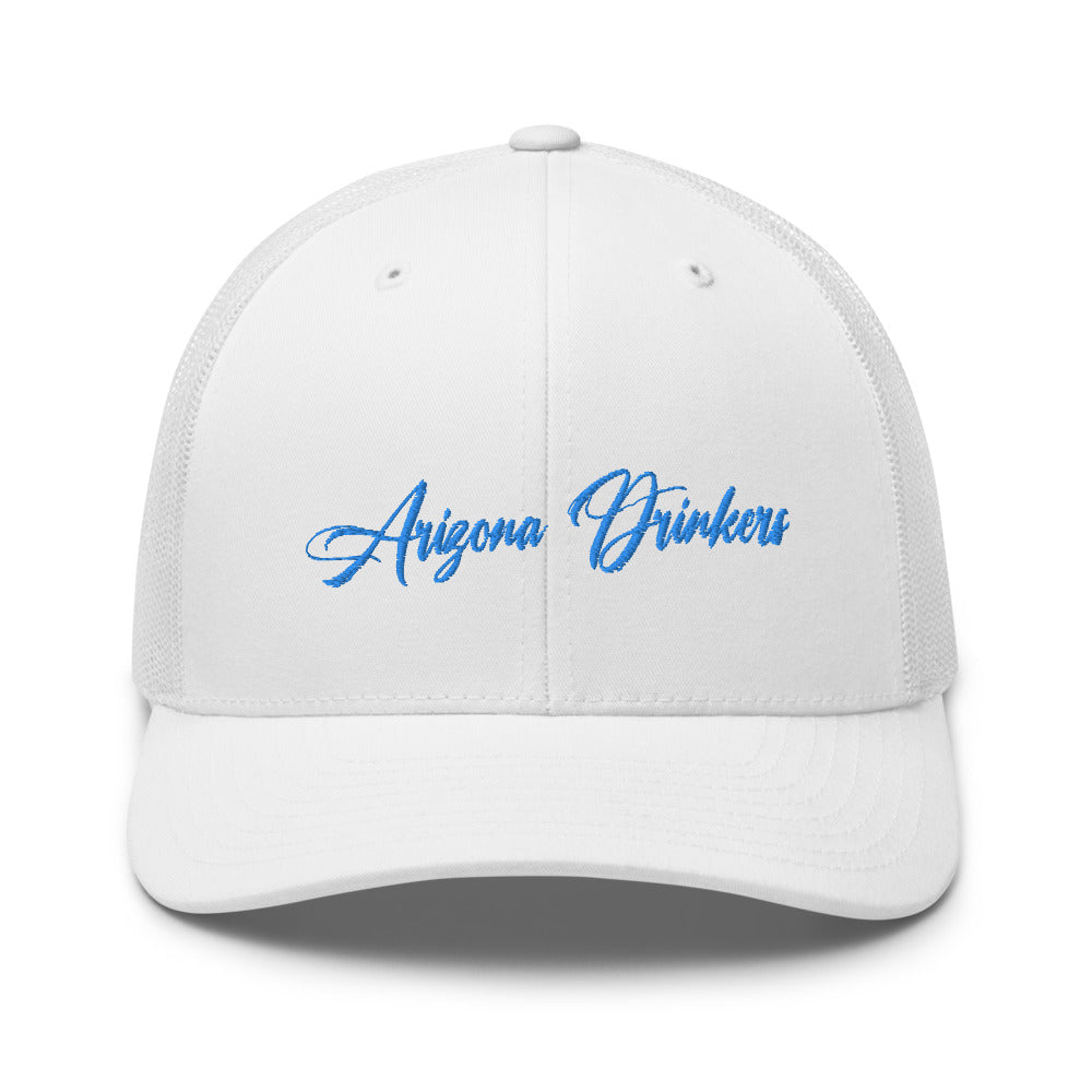 Trucker Cap with Arizona Drinkers in Blue Color on Front