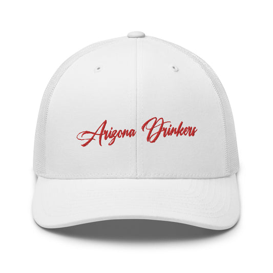 Trucker Cap with Arizona Drinkers in Red Color on Front