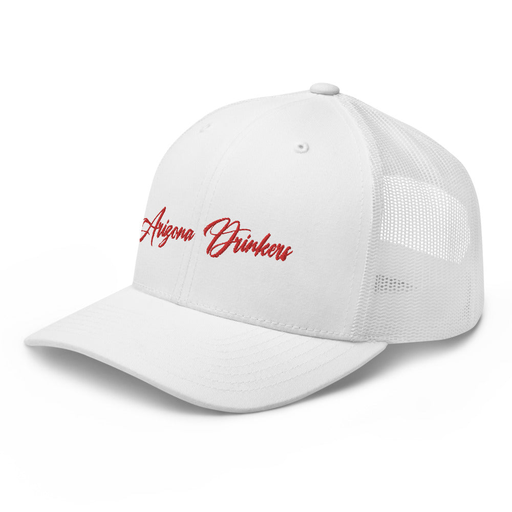 Trucker Cap with Arizona Drinkers in Red Color on Front