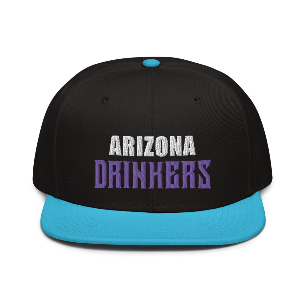 Snapback Hat with Arizona Drinkers Text on front