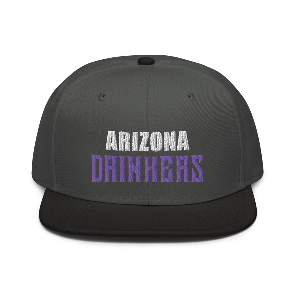 Snapback Hat with Arizona Drinkers Text on front