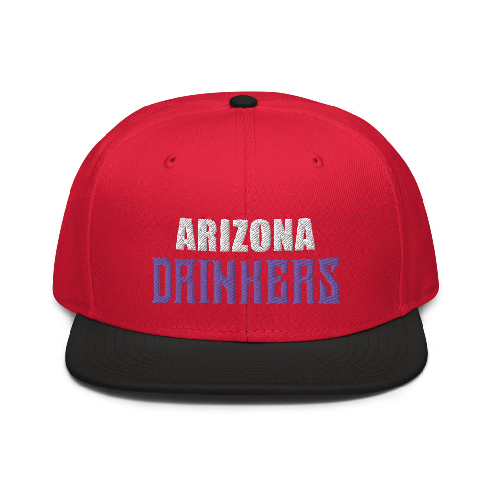 Snapback Hat with Arizona Drinkers Text on front