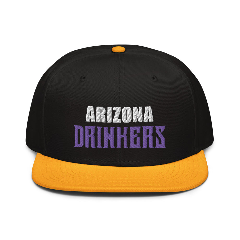 Snapback Hat with Arizona Drinkers Text on front