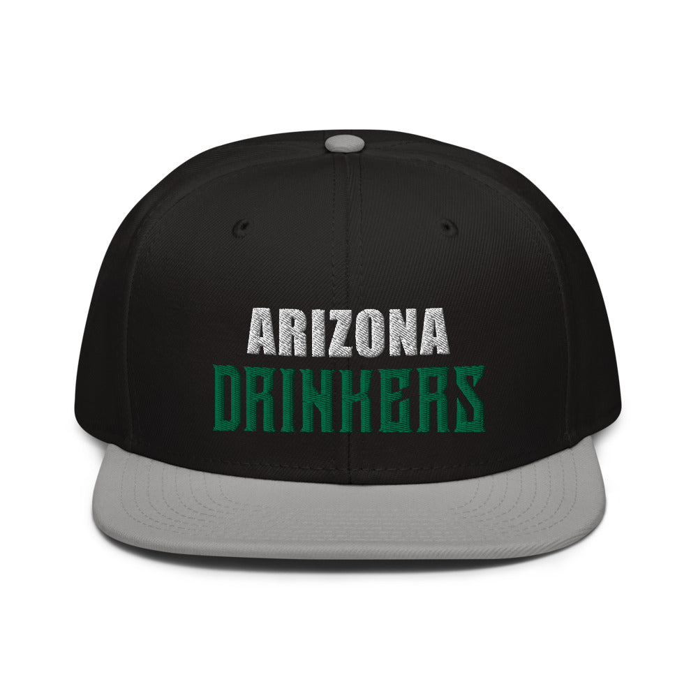 Snapback Hat with Arizona Drinkers in Green Color on Front