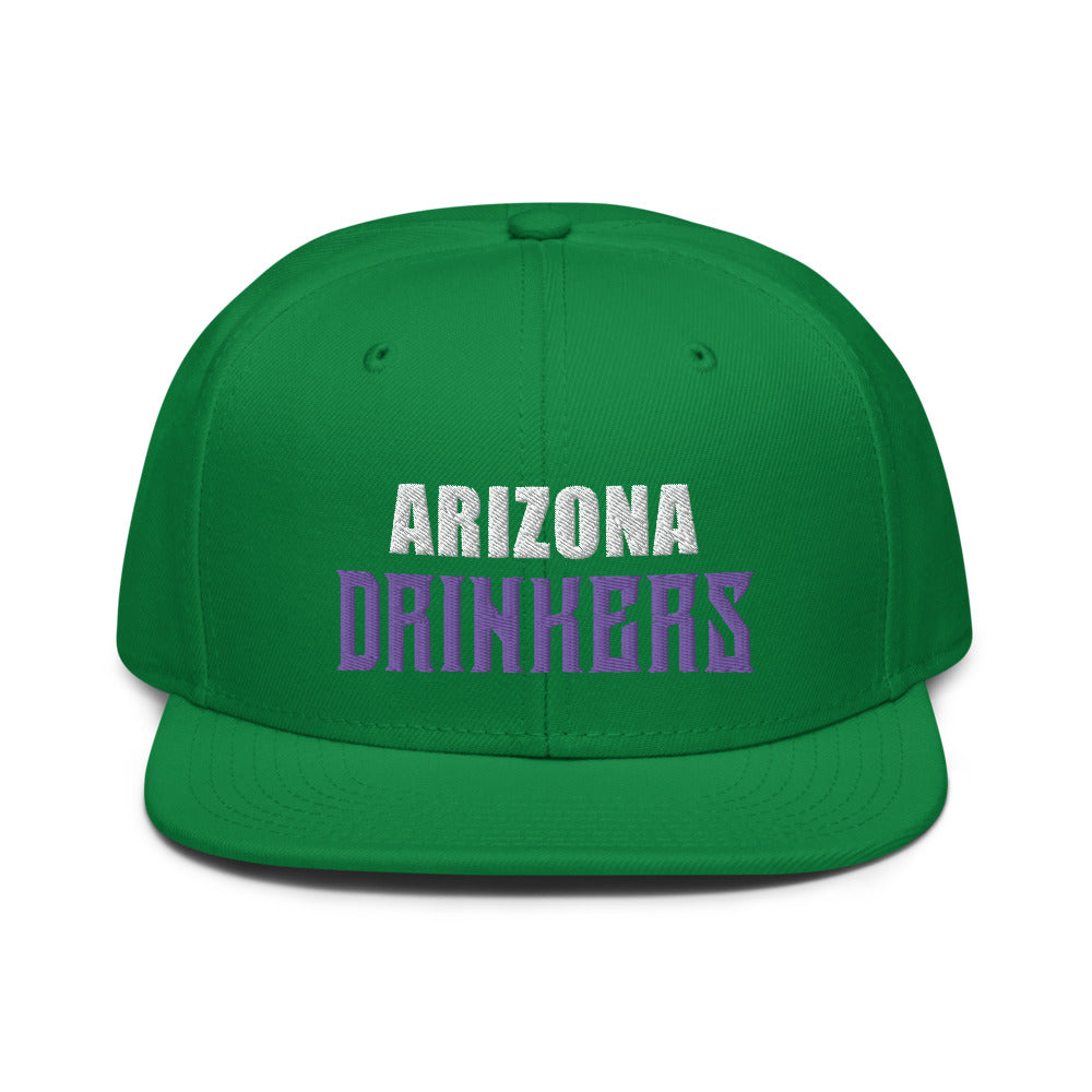 Snapback Hat with Arizona Drinkers Text on front