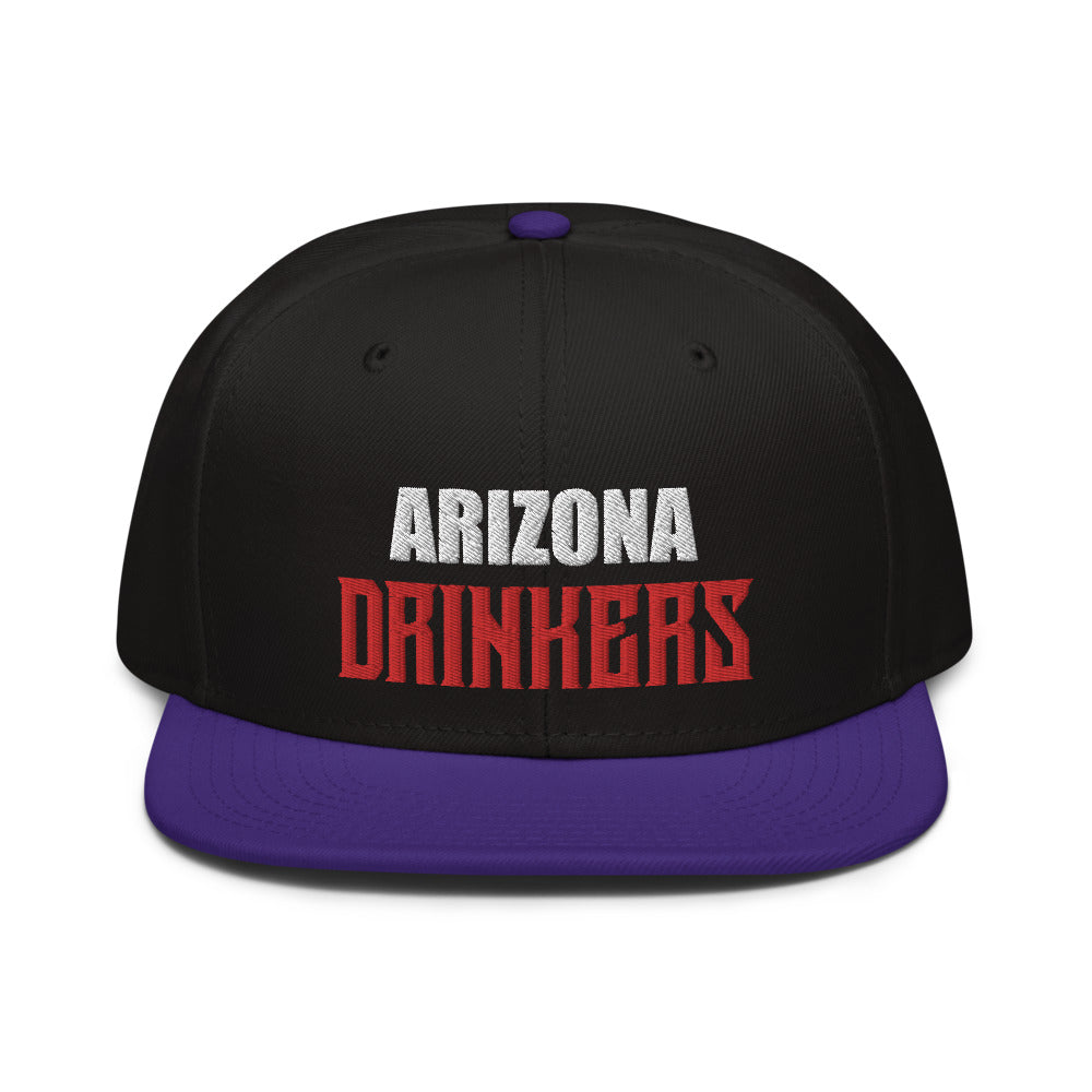 Snapback Hat with Arizona Drinkers in Red Color on Front