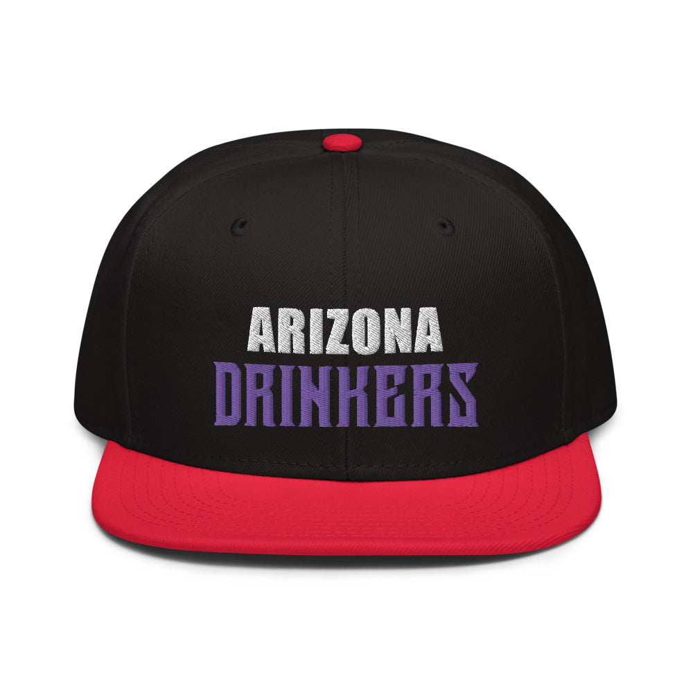 Snapback Hat with Arizona Drinkers Text on front