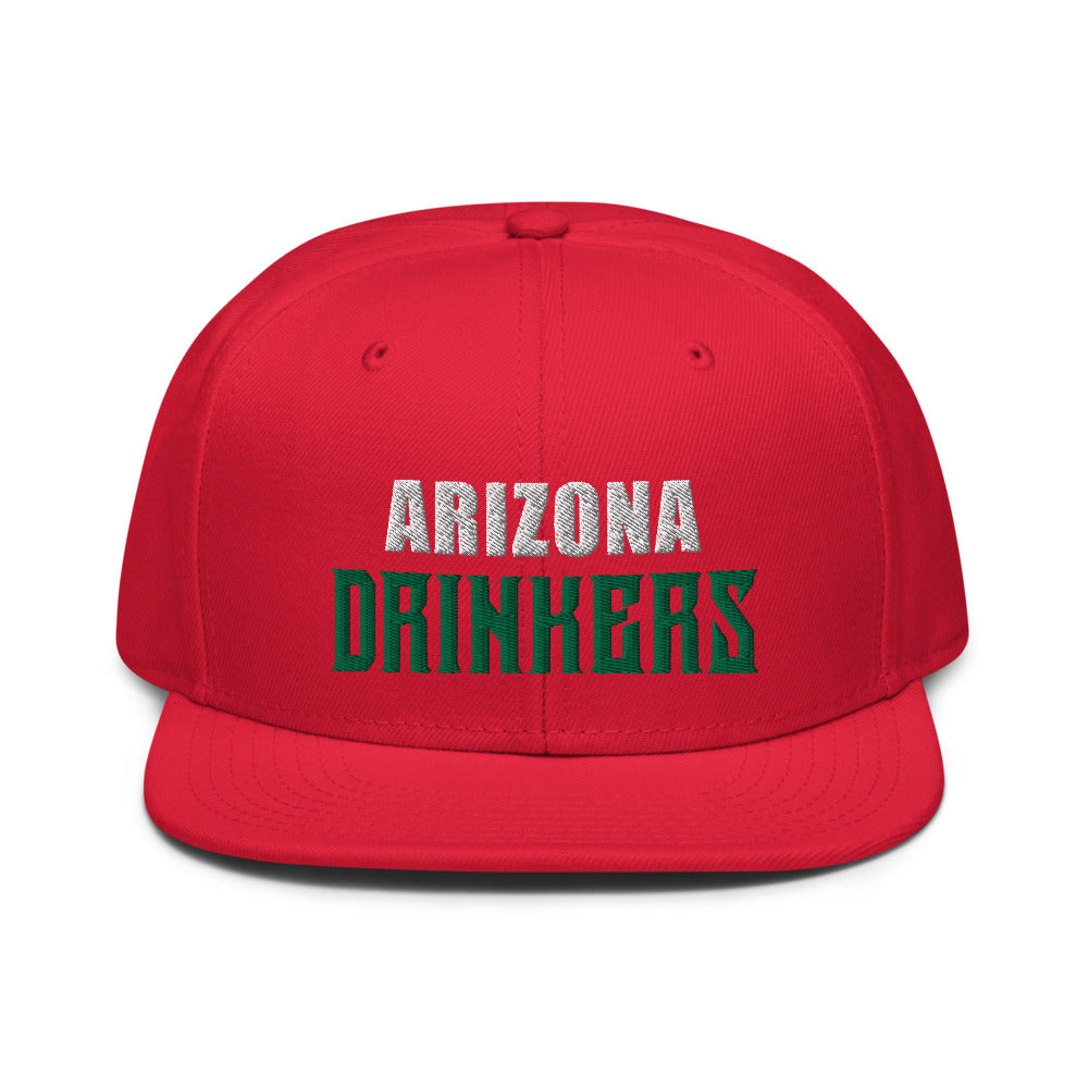 Snapback Hat with Arizona Drinkers in Green Color on Front