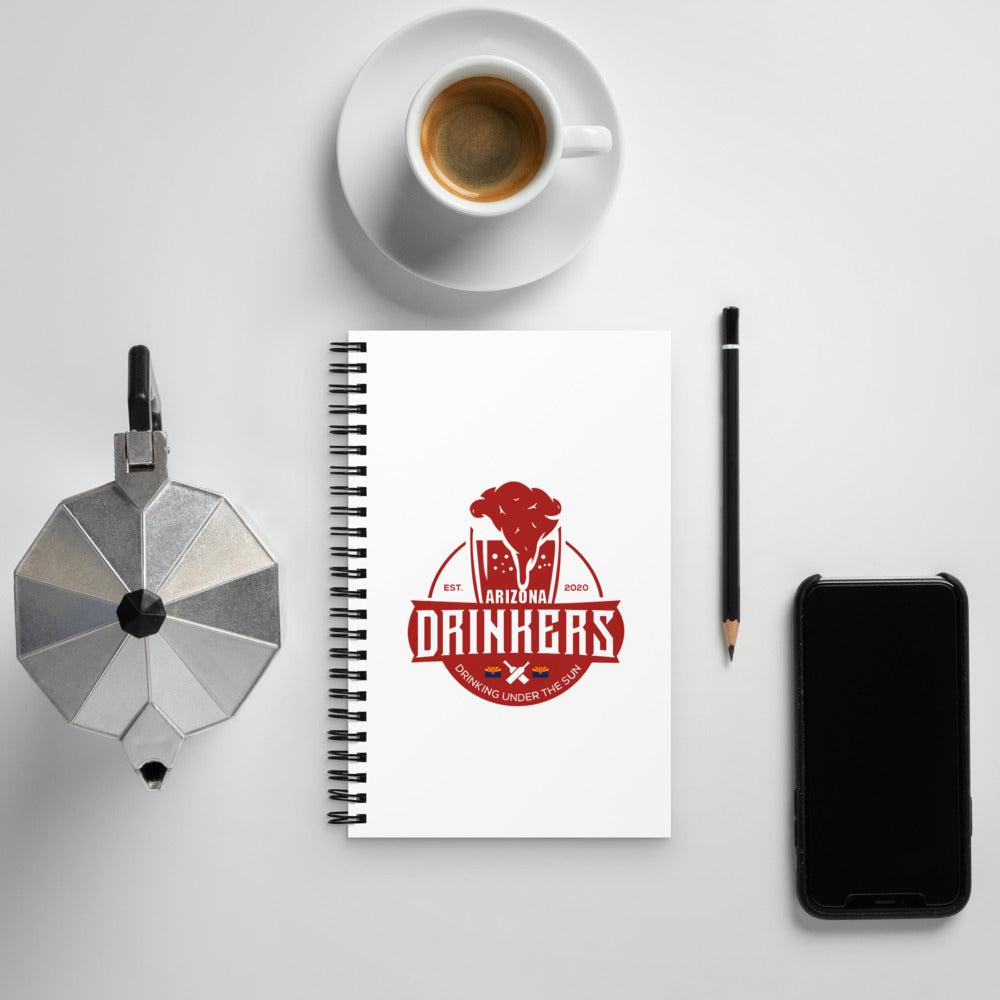 Spiral notebook with Arizona Drinkers Logo