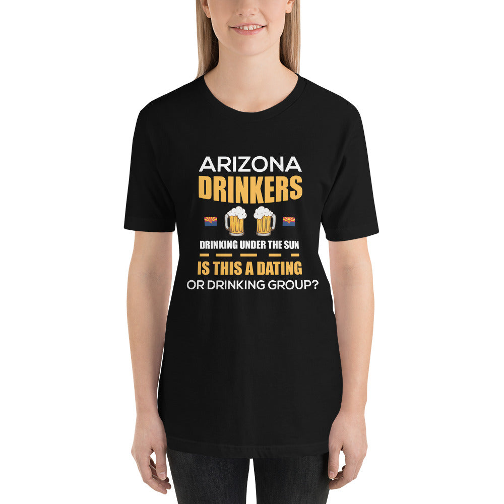 Short-sleeve unisex t-shirt with Drinkers Text on Front