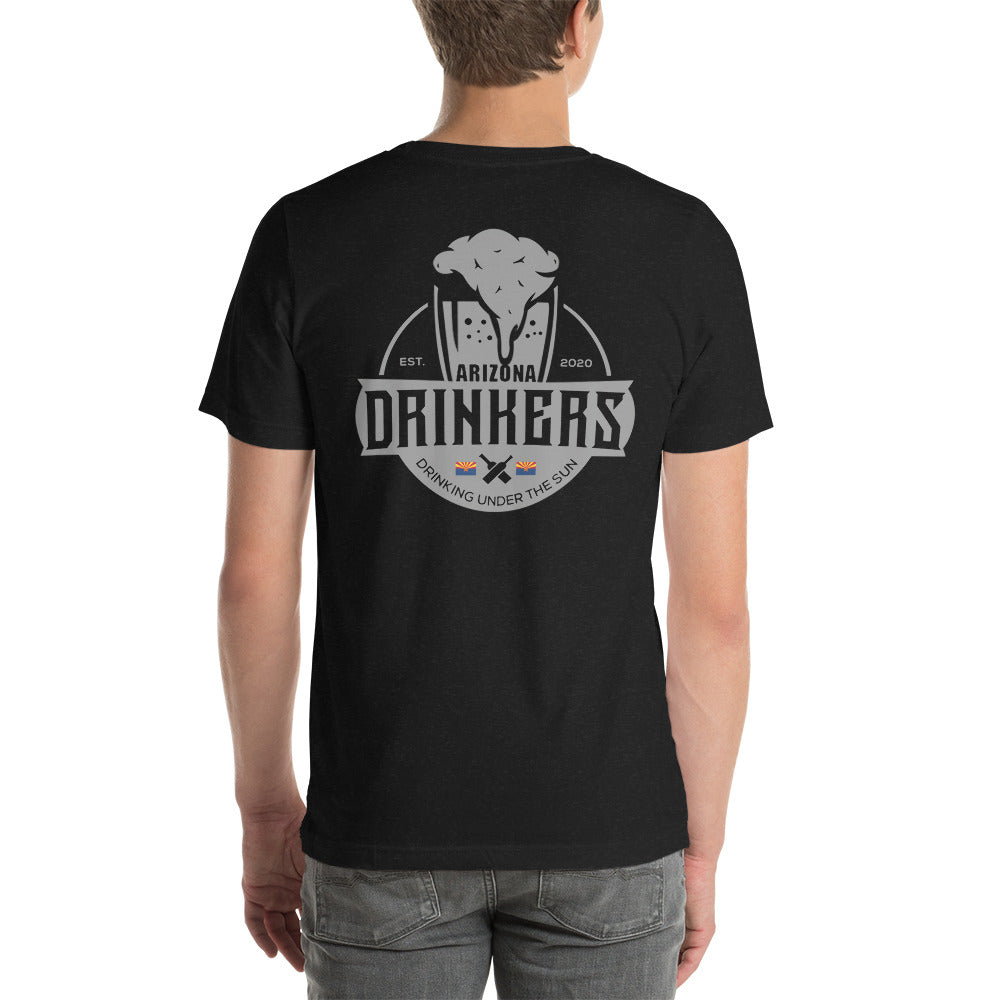 Short-sleeve unisex t-shirt with Arizona Drinkers Logo On Back