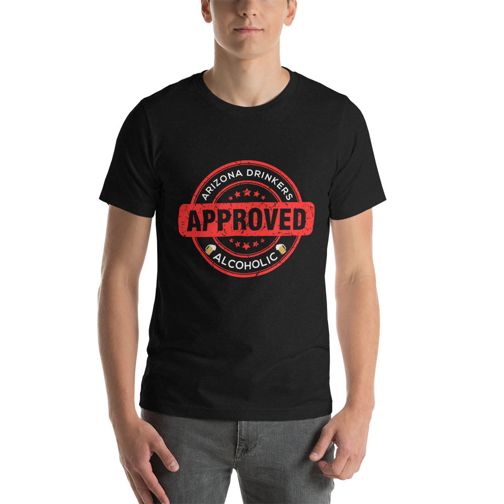 Short-sleeve unisex t-shirt with Drinkers Text on front