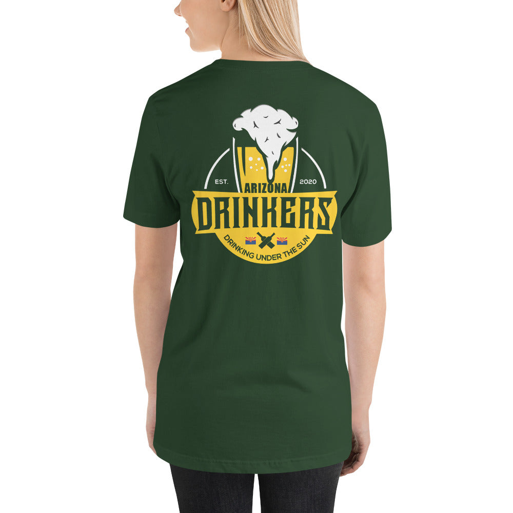 Short-sleeve unisex t-shirt  with Arizona Drinkers Logo on Back