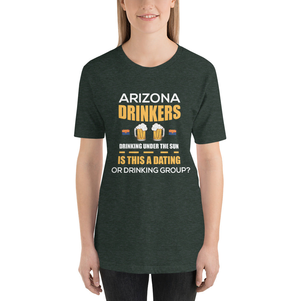 Short-sleeve unisex t-shirt with Drinkers Text on Front