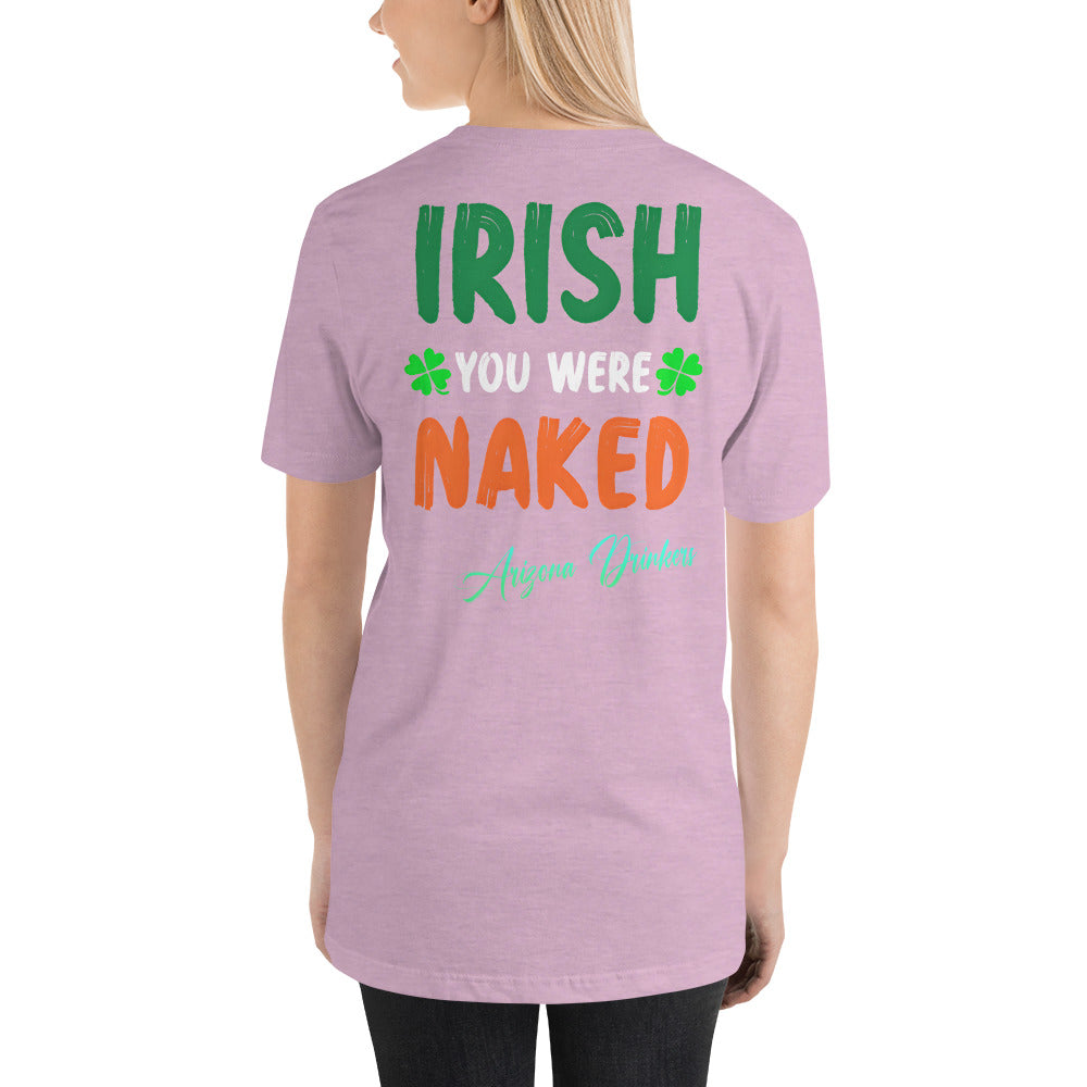 Short-Sleeve Unisex T-Shirt with Arizona Drinkers Logo on Front and St Patrick's Text on Back