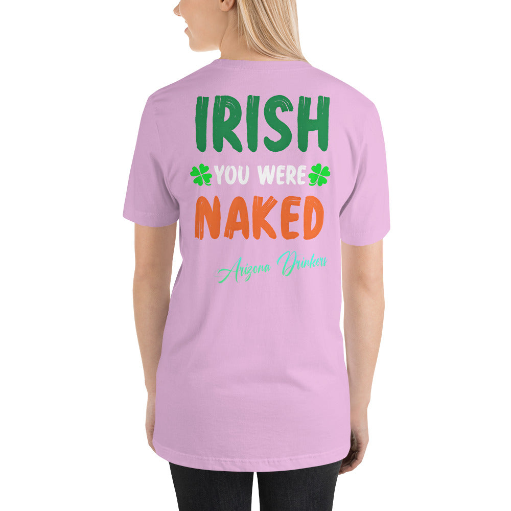 Short-Sleeve Unisex T-Shirt with Arizona Drinkers Logo on Front and St Patrick's Text on Back