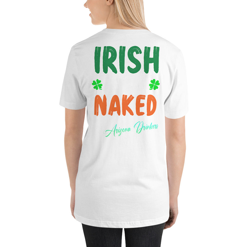 Short-Sleeve Unisex T-Shirt with Arizona Drinkers Logo on Front and St Patrick's Text on Back