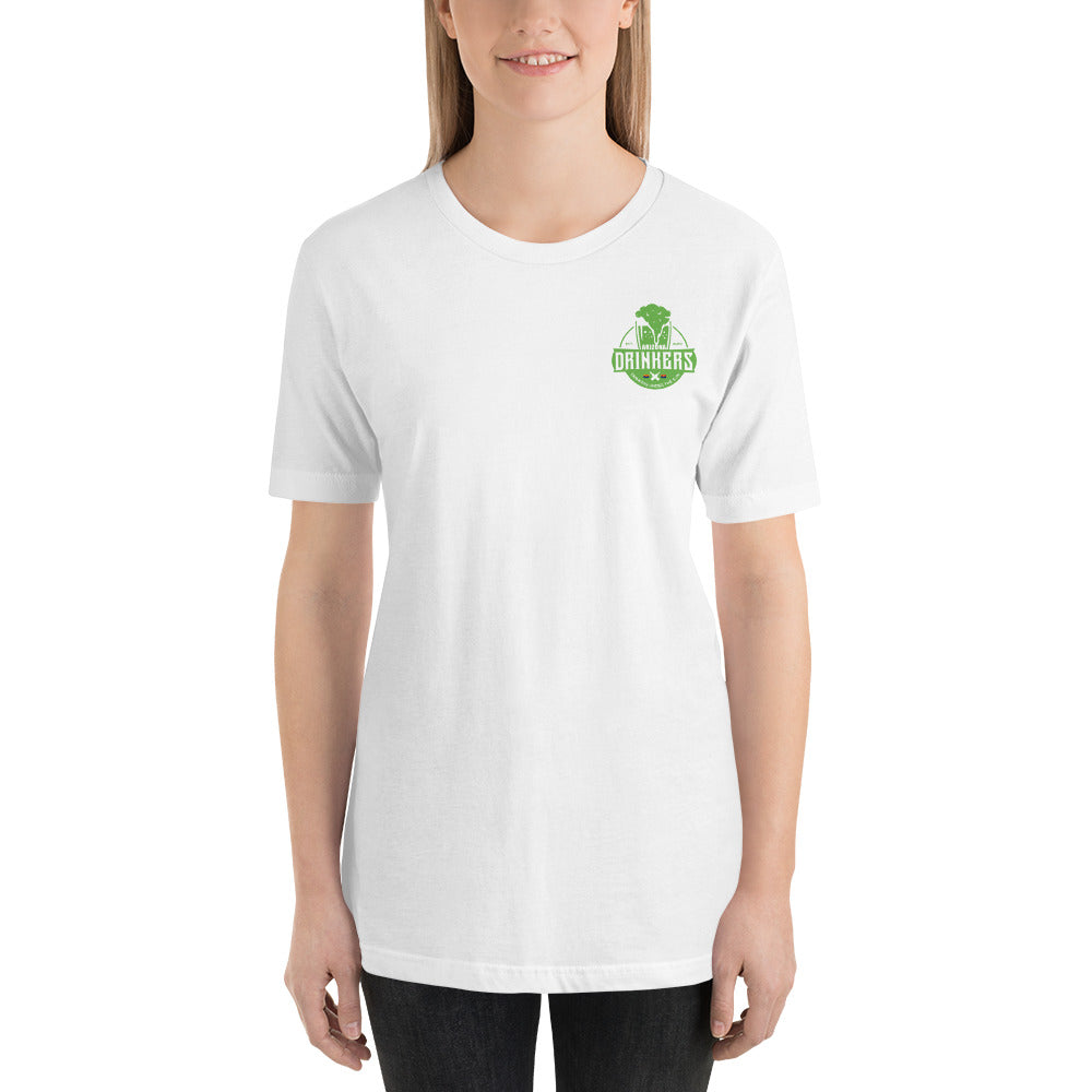 Short-Sleeve Unisex T-Shirt with Arizona Drinkers Logo on Front and St Patrick's Text on Back