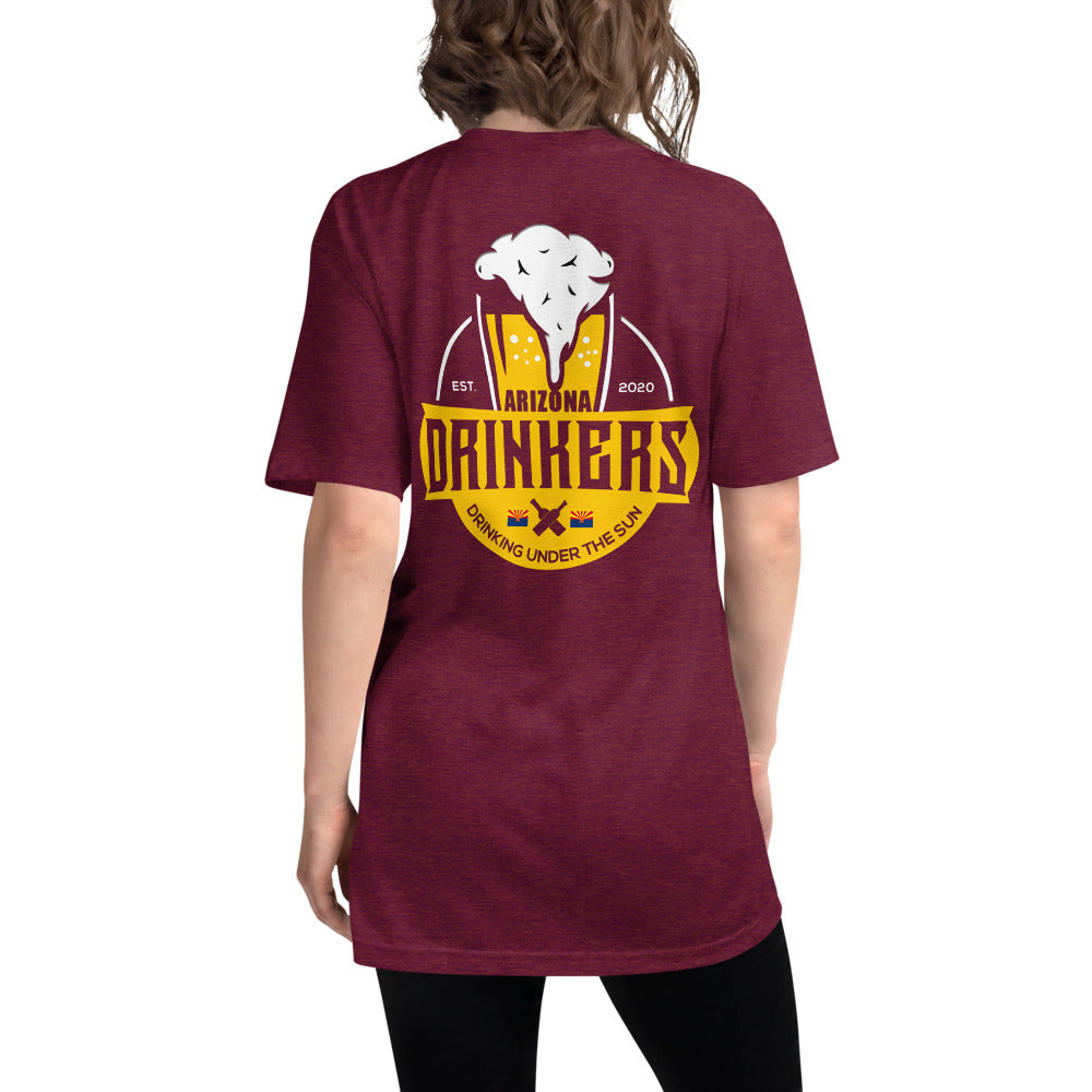 Unisex Tri-Blend Track Shirt with Arizona Drinkers Logo on Back