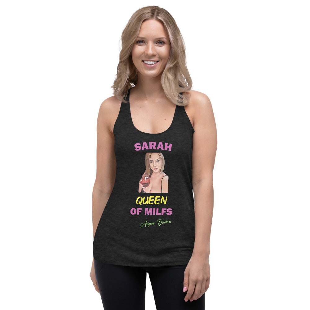 Women's Racerback Tank with Sarah Custom Text