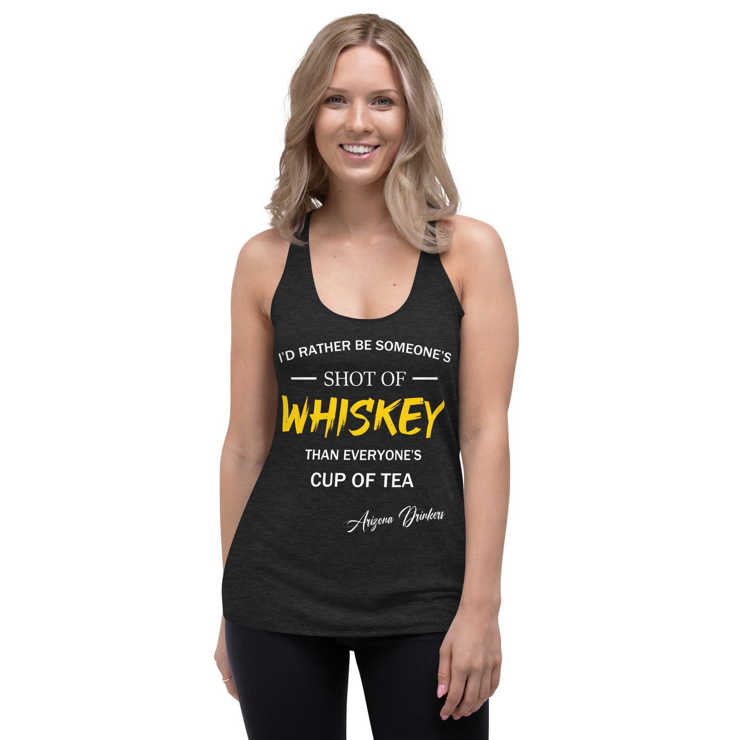 Women's Racerback Tank with Drinkers Text