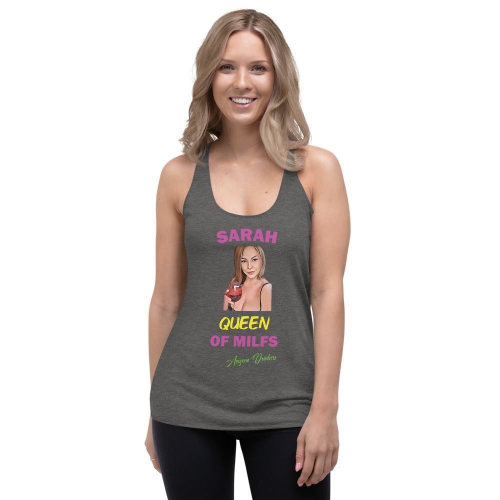 Women's Racerback Tank with Sarah Custom Text