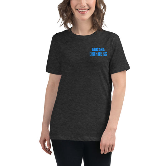 Women's Relaxed T-Shirt with Arizona Text on Front and Arizona Drinkers Logo on Back