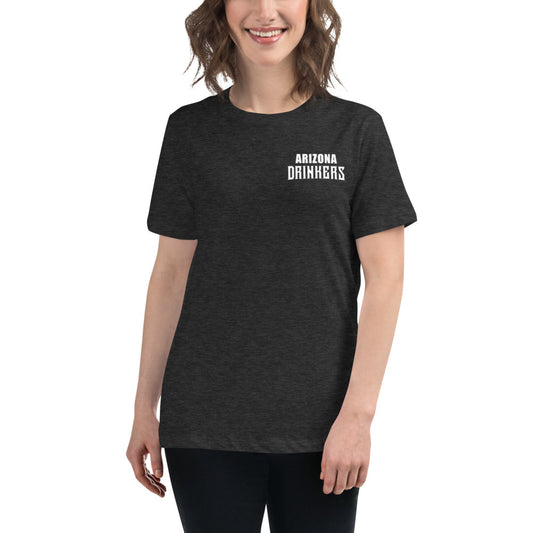 Women's Relaxed T-Shirt with Arizona Text on Front and Arizona Drinkers Logo on Back