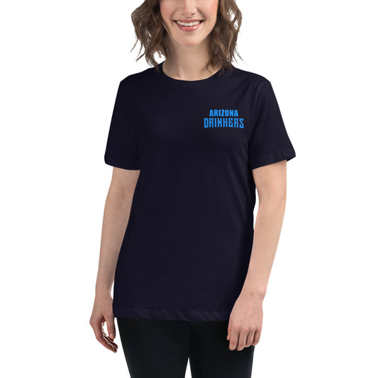 Women's Relaxed T-Shirt with Arizona Text on Front and Arizona Drinkers Logo on Back